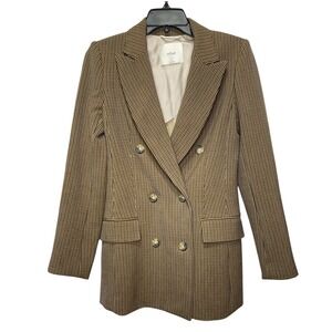 Aritzia Wilfred Margaux Plaid‎ Double Breasted Blazer Sz 0